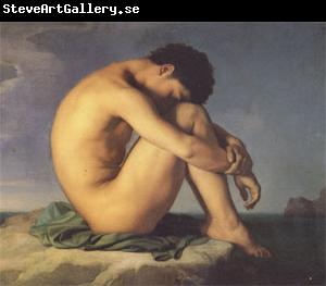 Hippolyte Flandrin Young Man Beside the Sea A study (mk05)